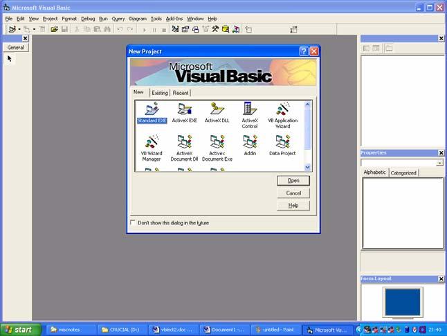 Introduction to Visual Basic Visual Basic offers a very comprehensive programming environment that can be a bit overwhelming at the start.
