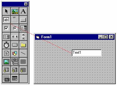 To create a control, select the tool from the Toolbox, and then hold down the left mouse button while dragging