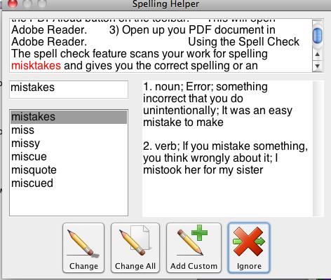 5 Using the Spell Check The spell check feature scans your work for spelling misktakes and gives you the correct spelling or an alternative. 1) Open up a Word Document.