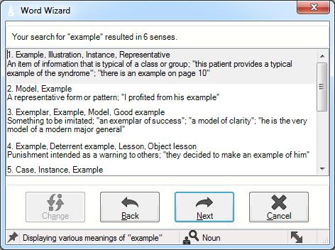 on the dictionary icon. Word Wizard The Word Wizard is the same as a Thesaurus. Use it to find alternative words.