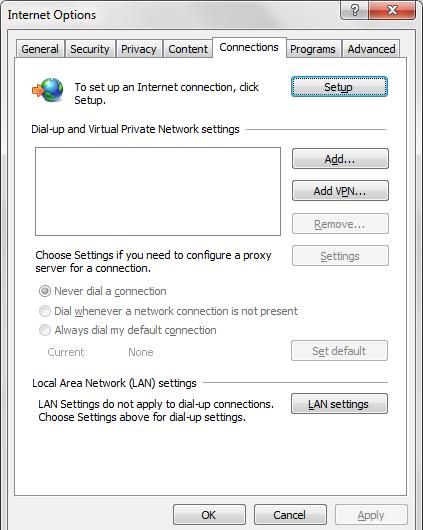 Proxy settings Follow the steps in the table below configure the proxy settings in Internet Explorer. These settings are required to access external websites.