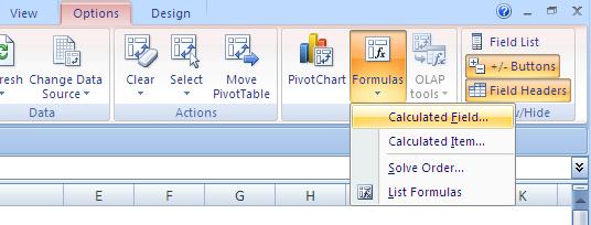 3. In the drop-down box, select Calculated Field. 4. The Insert Calculated Field dialog box displays. 5.