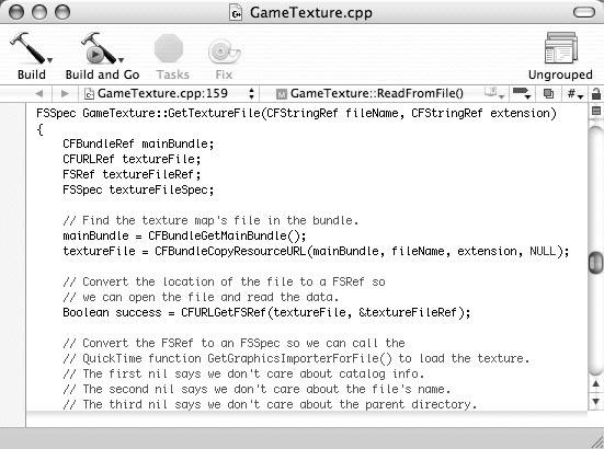 20 Chapter 1: Xcode Toolbar The toolbar, which runs along the top of the editor window, contains commonly used commands. The toolbar in Figure 1.12 contains the default toolbar items.