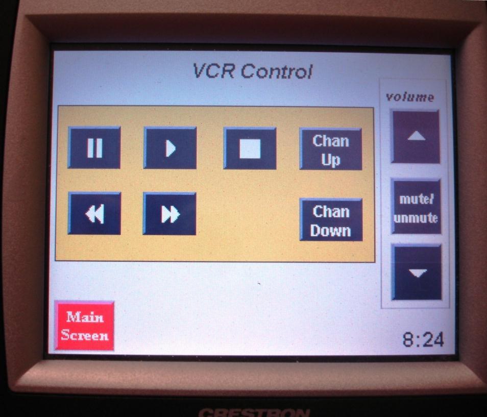 VCR Controls Press VCR Button on Main Screen Pause Rewind Return To