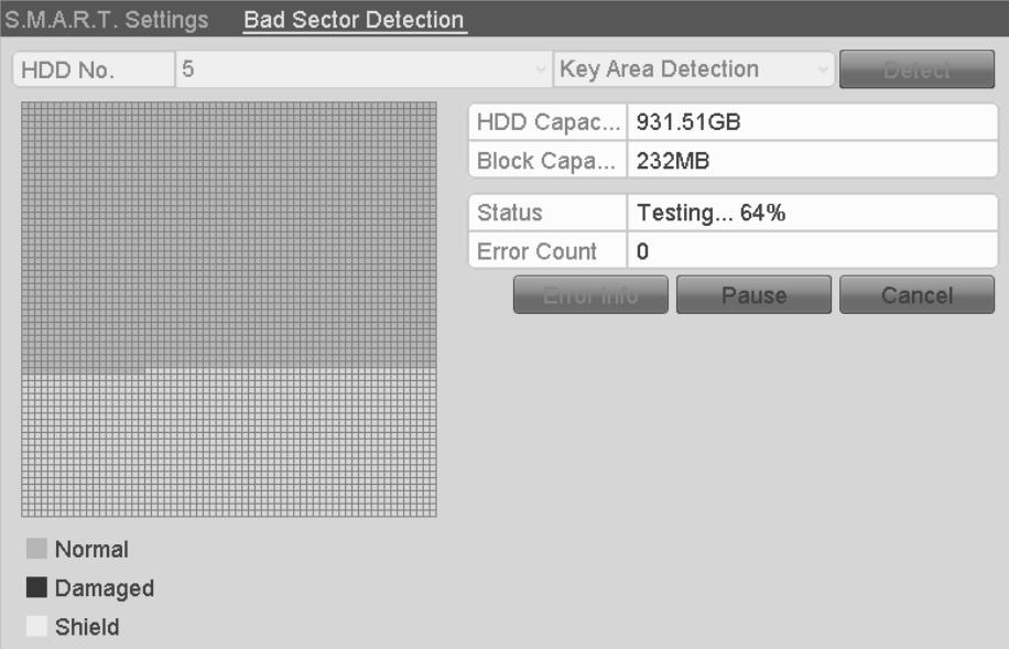 Bad sector detection To detect a bad sector: 1. Click the Bad Sector Detection tab. 2.