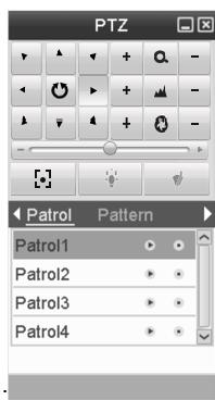 Chapter 4: Configuring PTZ Settings Calling patrols Calling a patrol makes the PTZ camera move according to the predefined patrol path. To set calling patrol in the PTZ setting interface: 1.