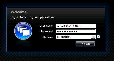 8. Within the Welcome section, enter your user name and password to Iroquois Online in the spaces provided.
