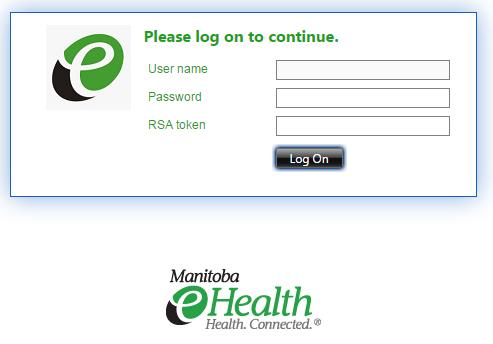 2. This will bring you to the Application Viewer (https://appviewer.manitobaehealth.ca) logon screen.