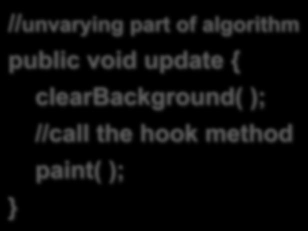 Template Method Hook Method MyButton paint( )