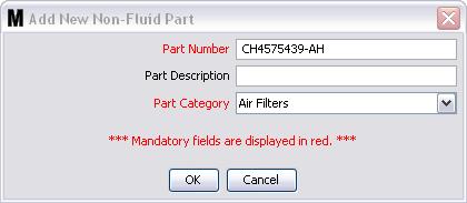 Adding, Modifying and Deleting Parts After you define Part Categories, you need to load the related part numbers into Matrix using the screens shown in FIG. 195. Adding Parts FIG. 195 1.