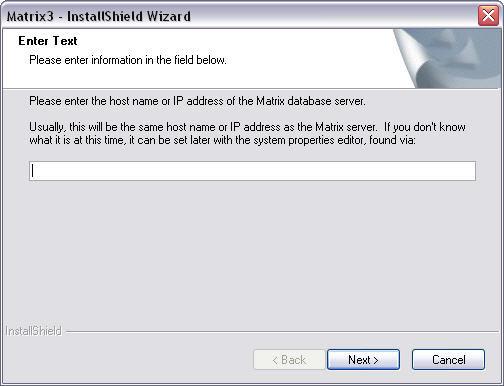 Installation 10. Click NEXT. The InstallShield Wizard for Matrix3 begins the installation (FIG. 17). FIG. 17 11.