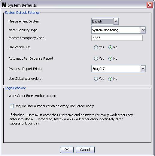 System Administrator Setup Screens To setup the defaults on the System Default screen, click the Modify button. The System Default change screen shown in FIG.