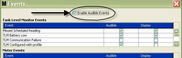 Boxes that are not checked will not provide a visual alarm when an alarm event occurs related to that item. In this mode, AUDIBLE alarms cannot be modified. FIG.