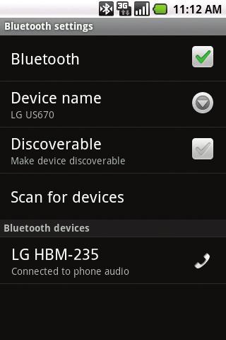 Bluetooth Pairing Take advantage of the freedom of Bluetooth wireless technology with Optimus U. 1. From the Home screen and with the device you wish to pair with in pairing mode,* press. 2.
