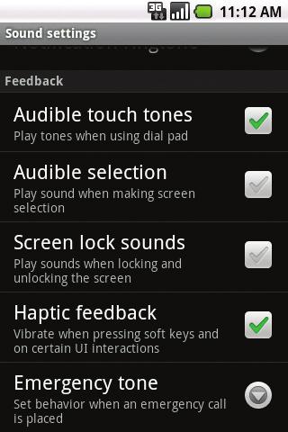 Under General, you may adjust silent mode, vibrate mode settings, and ringtone, media, and alarm volumes.