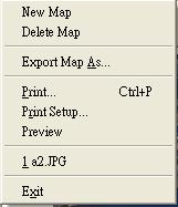 Chapter 6-1-2. Tool Bar The buttons from left to right are described as follows: New map: Create a new map. Delete map: Delete an existing map. Export map as: Export existing for later use.