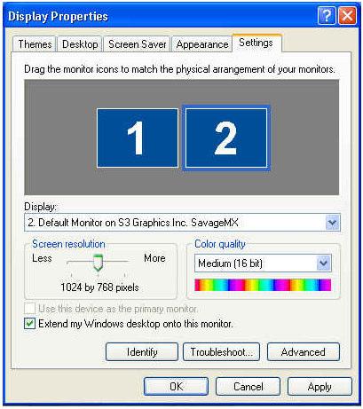 Chapter 9. Setup Dualview Dualview is a feature in Windows XP similar to multiple monitors. Dualview allows you to expand the display across for both NVR Software 2.2 and E-Map.