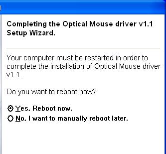 3. Once installation is complete, you will see a Do you want to reboot now? prompt. Click Yes, reboot now. 4.