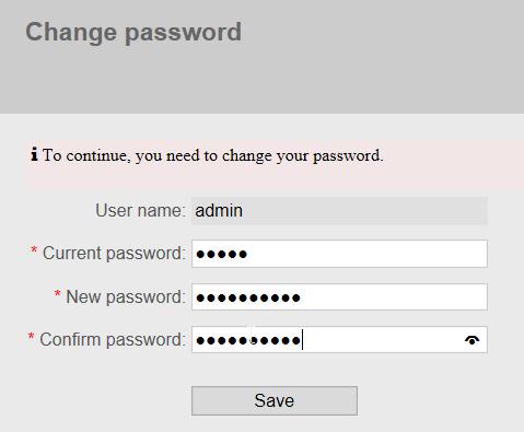 Web Based Management login When you log in for the first time or after setting to factory default, the login data is defined as follows: Name: admin Password: admin 1.