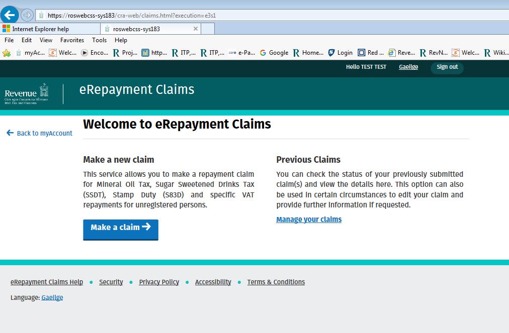 Step 3: When you click on erepayment in the previous screen, you will be brought to the Welcome page of