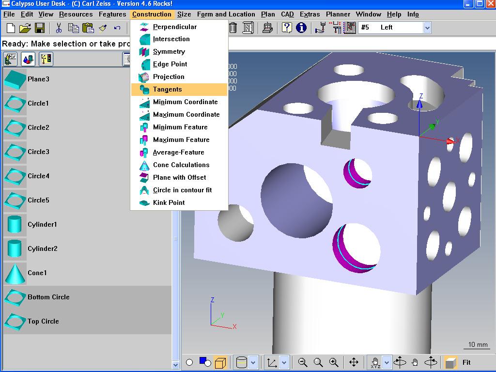 : Tangent (Calypso 4.6) A Tangent construction feature is new in the Calypso 4.6 version.