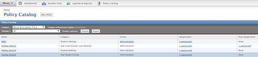 Create a Stored Value Policy Catalog by selecting Menu >