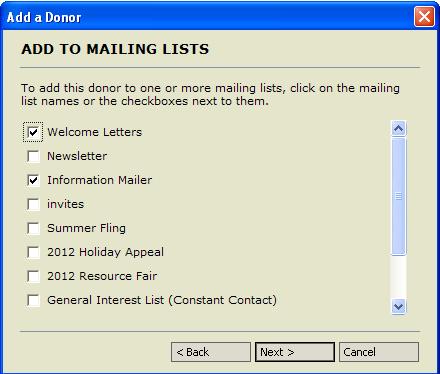 mailing lists, if