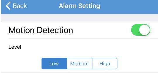 3) Action with alarm: users can enable/disable