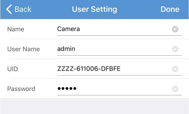 4.1 Clik the to edit the camera s name and modify the camera s password as below: Figure 11 4.
