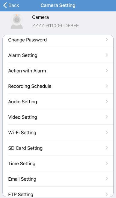 4.3.1 Camera settings through the App The following parameters can be set through the app by click the button.