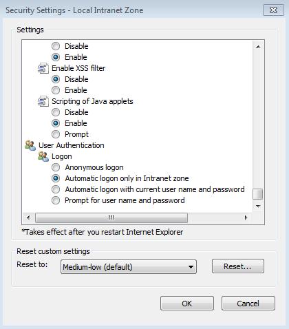 5. Check that Enable Integrated Windows Authentication is selected in the