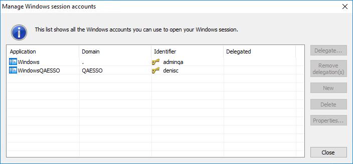 3. Select a Windows account and click the New button. The Windows account properties window appears.