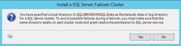 H:\SQLSERVER\MSSQL\Backup NOTE: SQL Server 2012 has the option to store the tempdb database on a local drive instead of the cluster drive.
