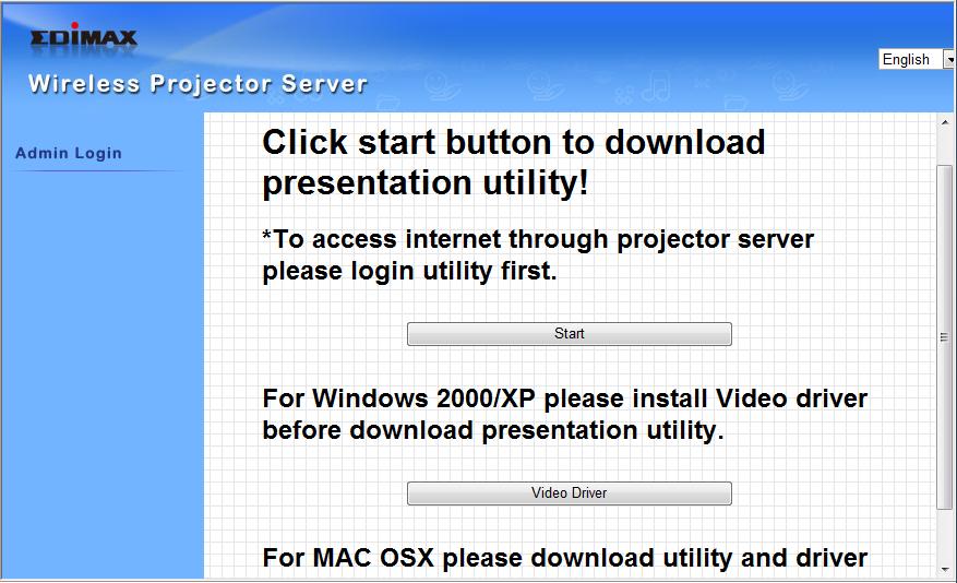 2-5 Connect to Projector Server To connect to projector server, click Start in