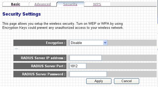 3-5-3-1 Encryption: Disabled When encryption setting is disabled, projector server s wireless interface uses no protection against wireless users who attempted to connect to it.