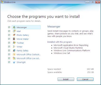 6. When the Service Agreement dialog appears, click Accept. 7. The Choose Programs dialog appears next.