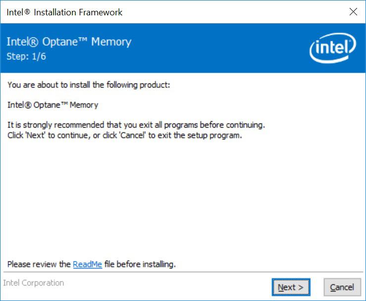 Installing an Intel Optane Memory A. System Requirements 1. Intel Optane memory 2.
