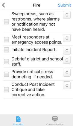 Reviewing the Checklists Scroll Submit Check Select 1. To review the Checklists; Tap the Checklist Button on the Home Screen. 2.