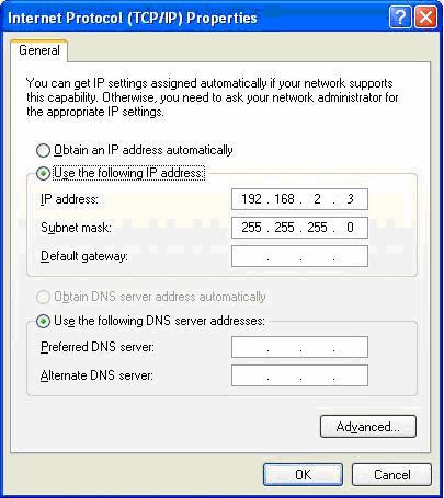 5: Click OK to confirm the setting. Your PC will now have the IP Address you specified. 1c) Windows 2000 1. Click the Start button and select Settings, then click Control Panel.