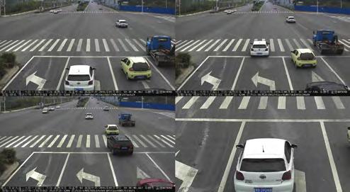 Driving Against Guidance Driving against directional marking detection: A traffic video unit captures three images of a vehicle which has driven in a direction against