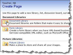 Clicking on Create opens a list of template documents and list libraries you can create and make part of your My Site.