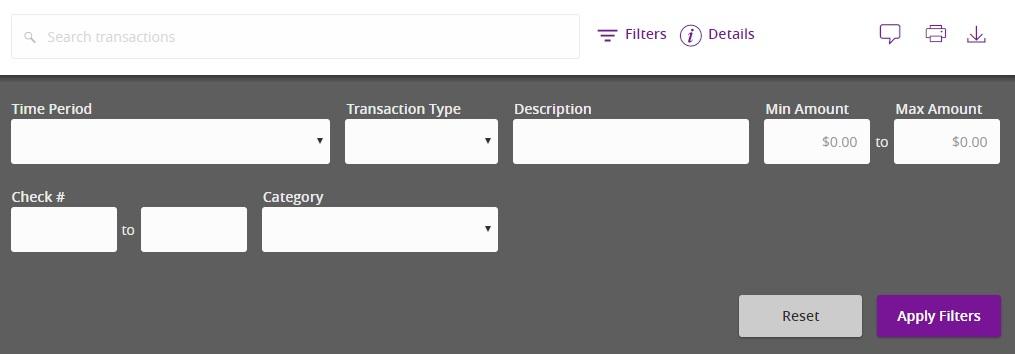 In the Search transactions field, enter keywords related to the date, status, type, account, or amount of the transaction(s) for which you are looking. 3.