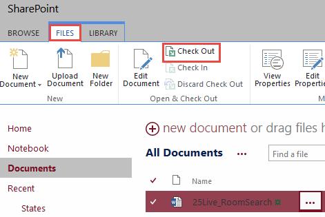 Edit a Document Check-out a Document When you check out a document, you still need to open the file and edit it online or in Microsoft Office.
