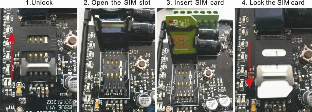 Note: GPRS antenna and GPS antenna cannot be connected reversely. 4.4 SIM INSTALLATION Insert 3G or 2G SIM card. CMM366-3G will connect to servers via GPRS network.
