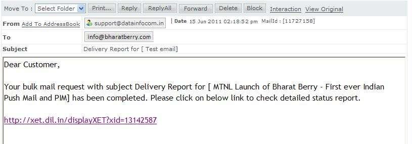 Step 4: Get Delivery Report Link to Delivery report will