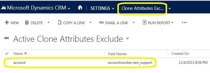 getting cloned, make necessary configuration setting in the Clone Exclude section as shown