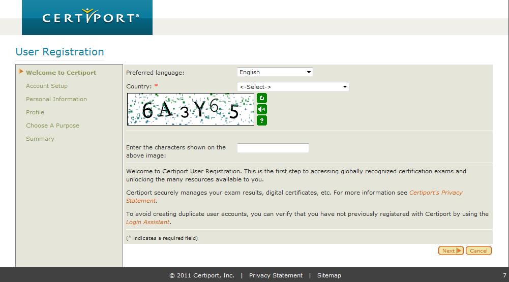 Becoming a Test Candidate You must register on Certiport s site before you can take a Microsoft