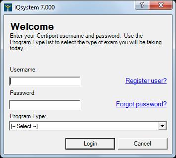 Using the iqsystem Exams When you are ready to take the exam, you can launch it using the desktop icon created when you installed the iqsystem.