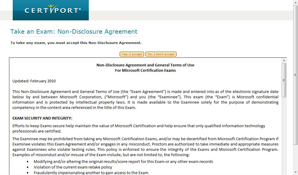 6. Read the agreement and then click