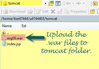 11. Unpacking and publishing of.war files usually occurs within 30 seconds. Press the refresh button above the remote panel (on the right) to check for the new directory. Note: when a.
